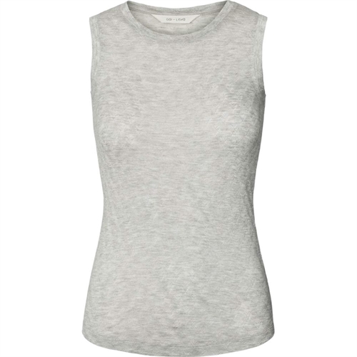 GAI + LISVA ALBERTE S LESS SILK TOP LIGHT GREY MELANGE 